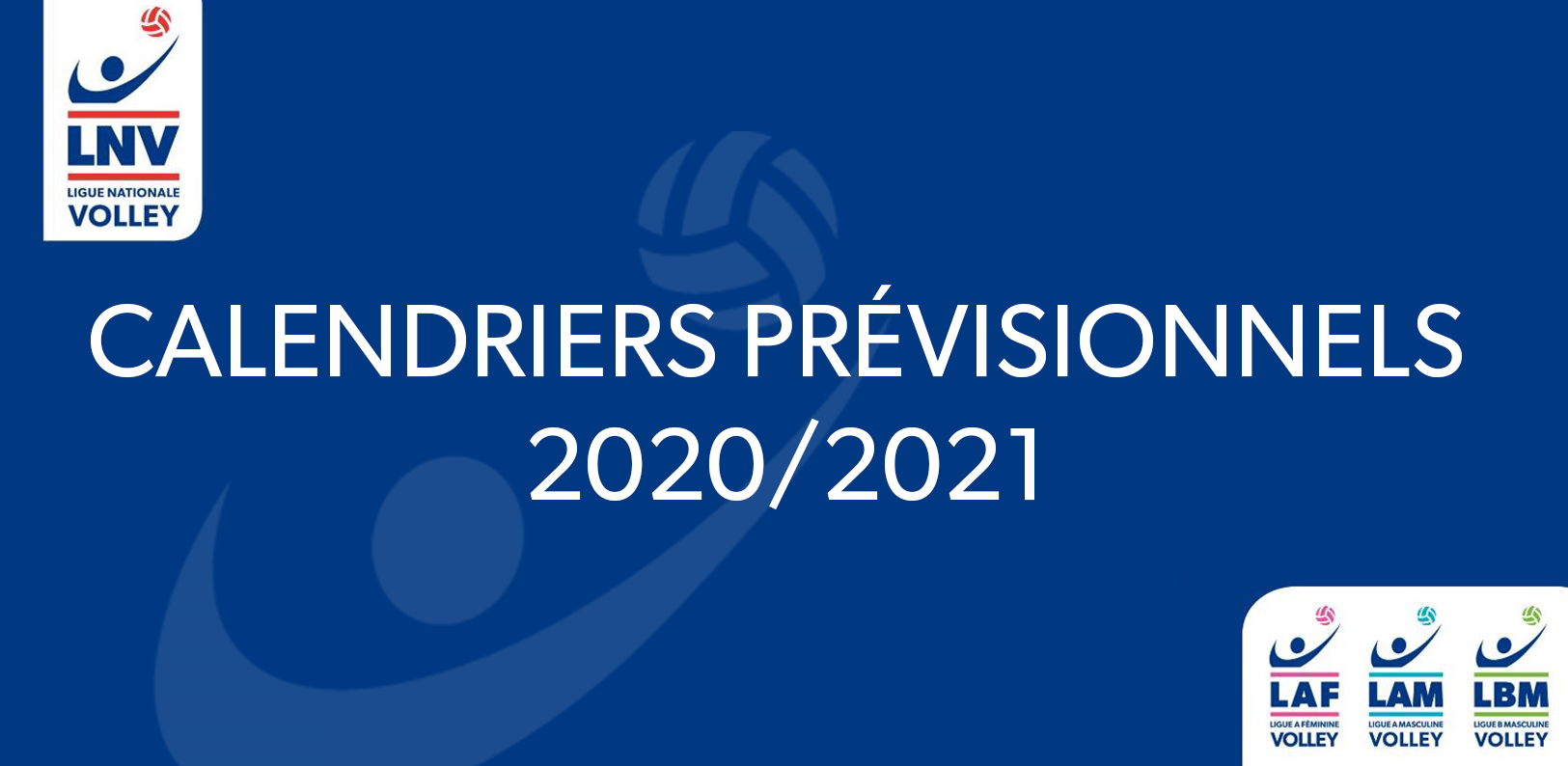 Calendriers prévisionnels 2020/2021